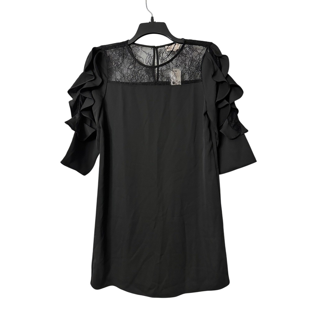 NWT Philosophy Womens Black Short Sleeve Lace Casual Dress Size Small - Picture 3 of 13